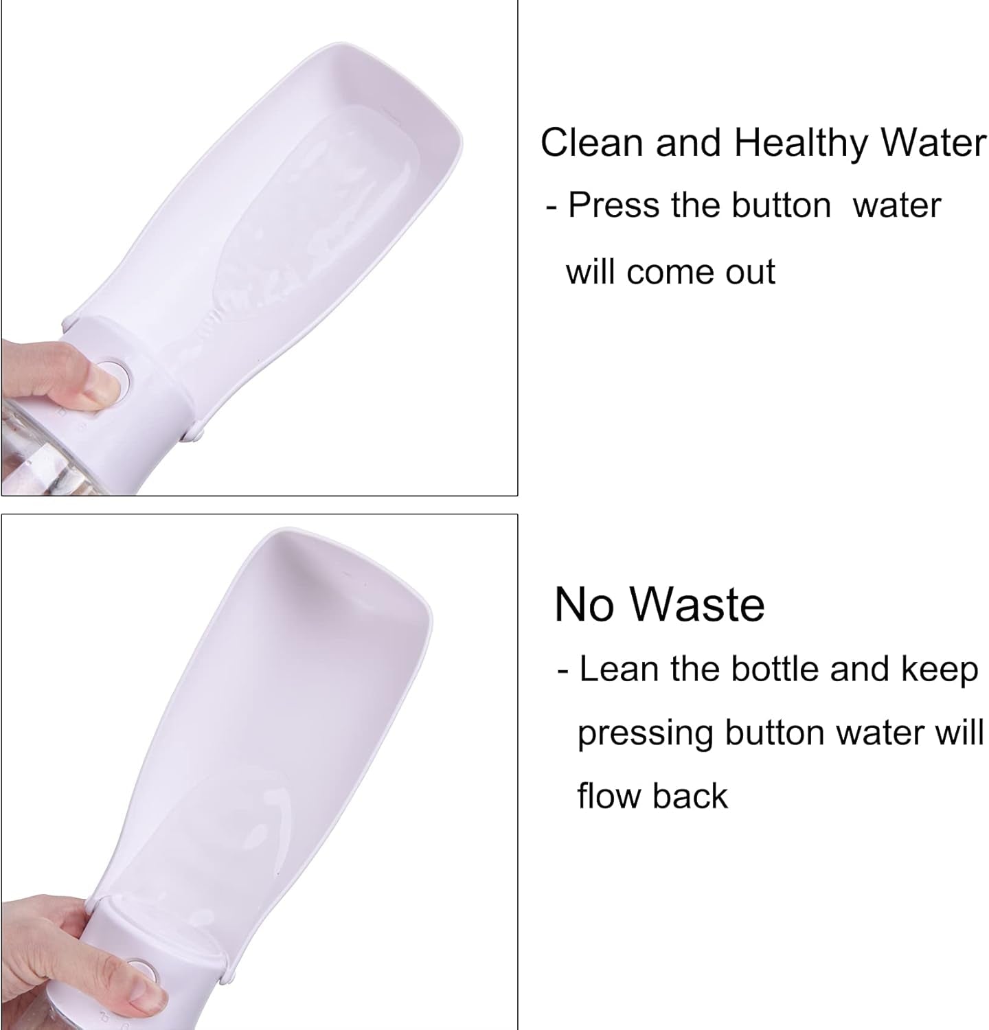 Dog Water Bottle, 10-19Oz Dishwasher Washable Dog Water Bowl Dispenser, Pet Water Bottle, Portable Leak Proof Bottles for Travel, Walking, Dog Travel Water Bottle