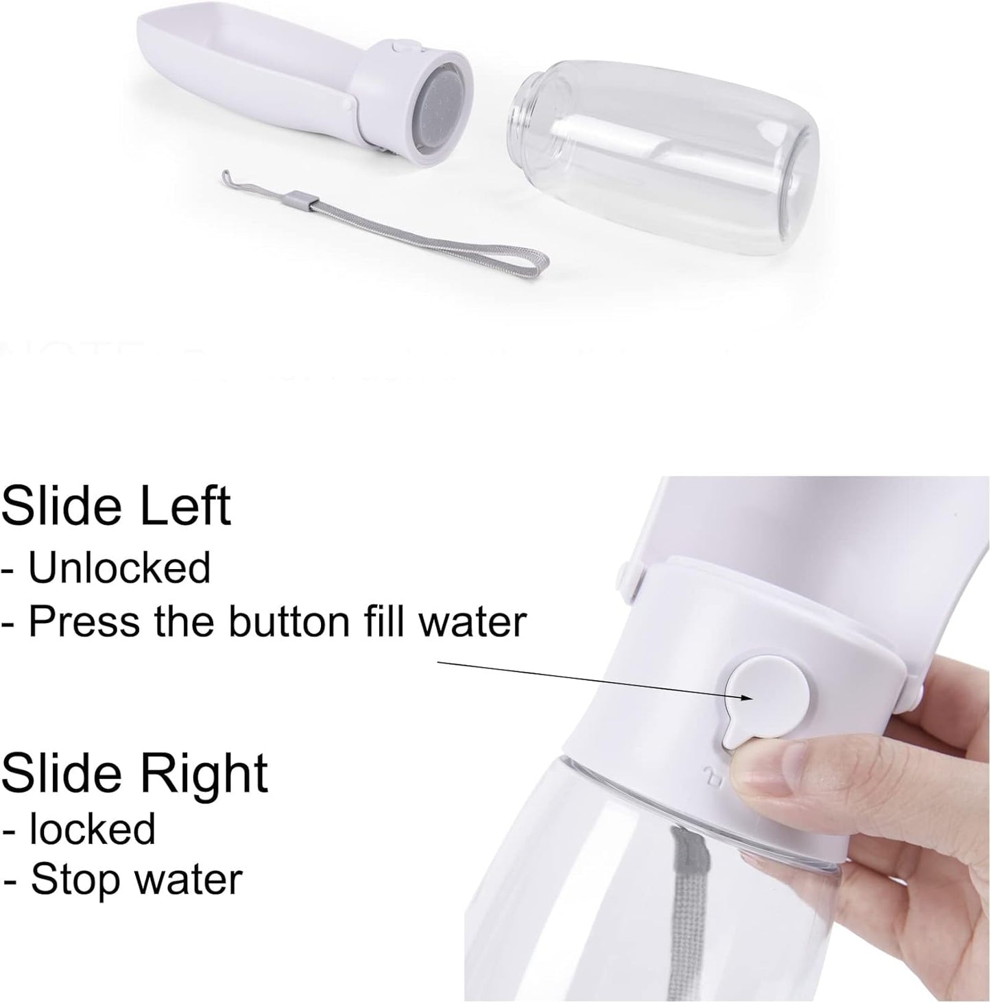 Dog Water Bottle, 10-19Oz Dishwasher Washable Dog Water Bowl Dispenser, Pet Water Bottle, Portable Leak Proof Bottles for Travel, Walking, Dog Travel Water Bottle