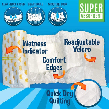 Disposable Male Dog Diapers - Super Absorbent, Leak-Proof Pee Wraps - Adjustable Fit, Comfortable Design, Advanced Moisture Control, and Wetness Indicator - Small (20 Count)