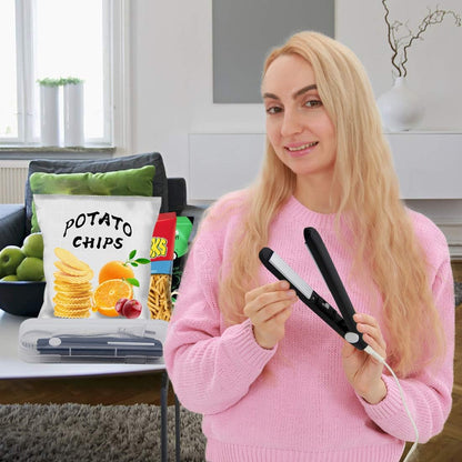 Bag Sealer,Chip Bag Sealer,Heat Sealer,Bag Sealer Heat Seal, Handheld Bag Sealer for Food Storage,Portable Sealer Machine for Plastic Bags,Snack Bags,Vacuum Food Bag (Dark Black)