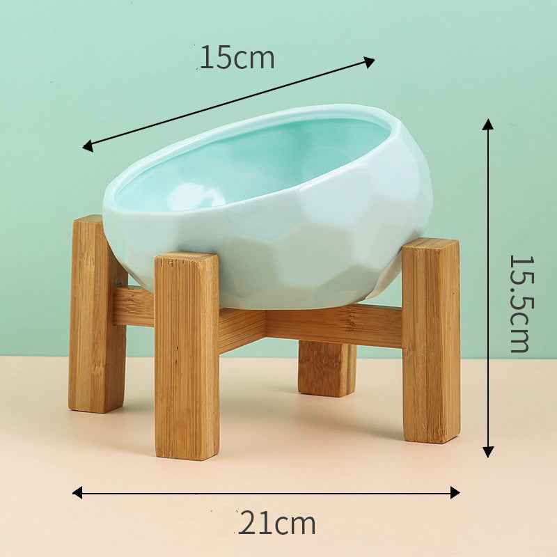 Pet Supplies Bowl Ceramic Cat Bowl Dog Bowl Oblique Mouth