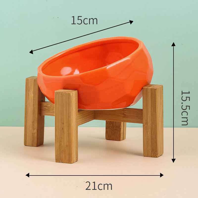 Pet Supplies Bowl Ceramic Cat Bowl Dog Bowl Oblique Mouth