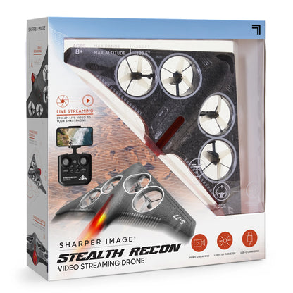 ® Stealth Recon Video Drone with Live Streaming Camera, Black