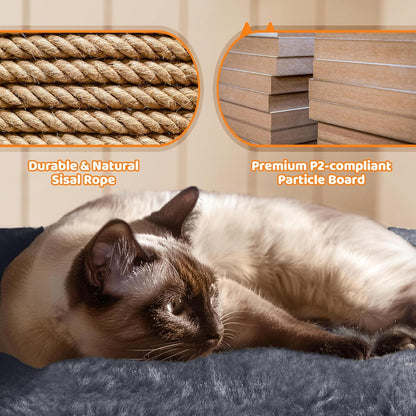 68.5In Cat Tree for Large Cats, Multi-Level Cat Tower with 3 Wide Perches, Large Condo, Stable Pet Play House W/Sisal-Covered Scratching Posts & Board, Dark Gray