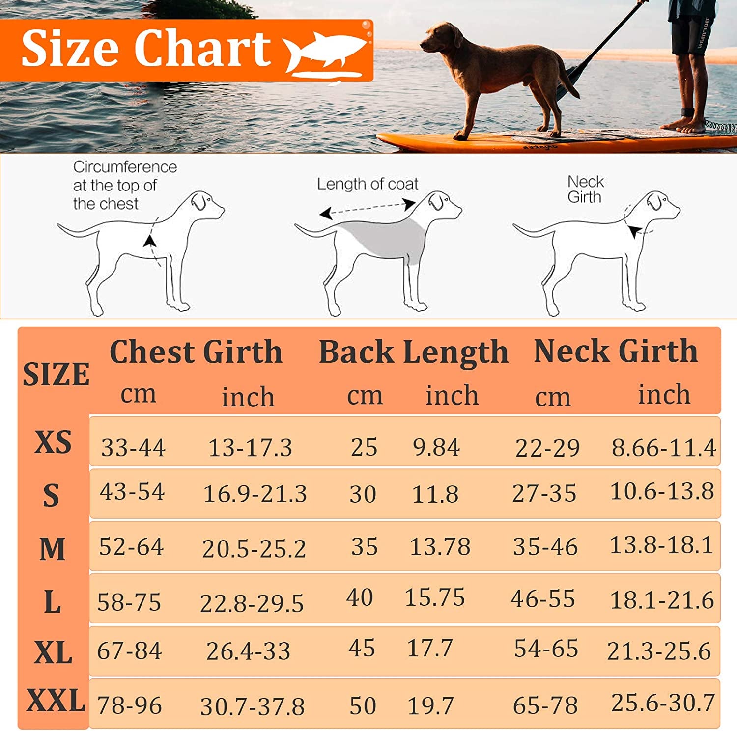 Dog Life Jackets for Extra Large Dogs, Dog Life Vest for Boating Swimming Kayaking, Shark Fin Dog Lifejackets Floatation Vest for Pool Lake, Reflective Dog Water Vest for Golden Retriever, Orange, XXL