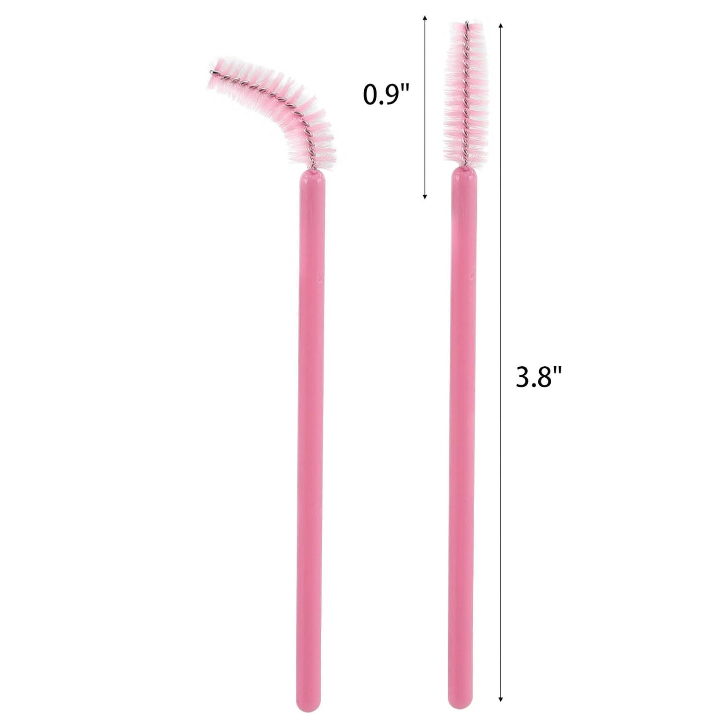 300 Disposable Spoolies Mascara Eyelash Wands Brush Applicator for Eyelash Extension Eyebrow and Makeup Pink