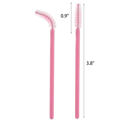 300 Disposable Spoolies Mascara Eyelash Wands Brush Applicator for Eyelash Extension Eyebrow and Makeup Pink