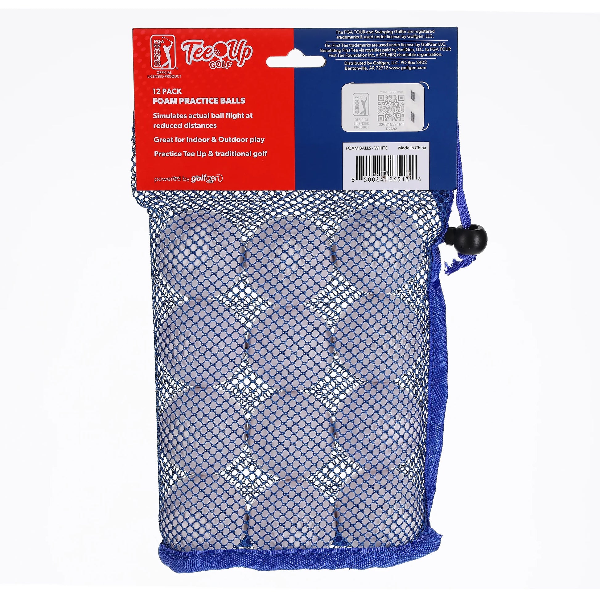 Tee-Up Practice New Foam Golf Balls, 12 Pack, White