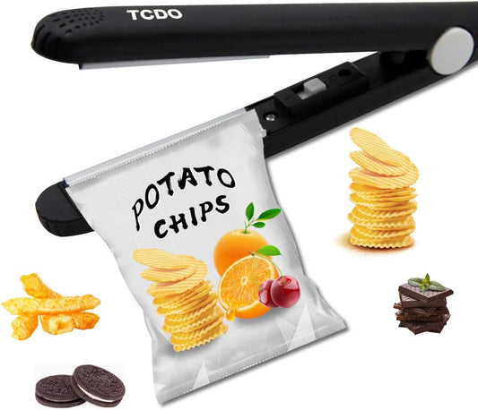 Bag Sealer,Chip Bag Sealer,Heat Sealer,Bag Sealer Heat Seal, Handheld Bag Sealer for Food Storage,Portable Sealer Machine for Plastic Bags,Snack Bags,Vacuum Food Bag (Dark Black)