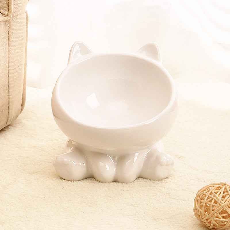 Ceramic Cat Bowl Cat Bowl Cat Food Bowl Neck Guard Oblique Mouth Dog Bowl Pet Bowl