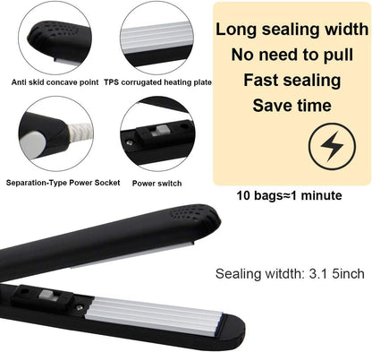 Bag Sealer,Chip Bag Sealer,Heat Sealer,Bag Sealer Heat Seal, Handheld Bag Sealer for Food Storage,Portable Sealer Machine for Plastic Bags,Snack Bags,Vacuum Food Bag (Dark Black)