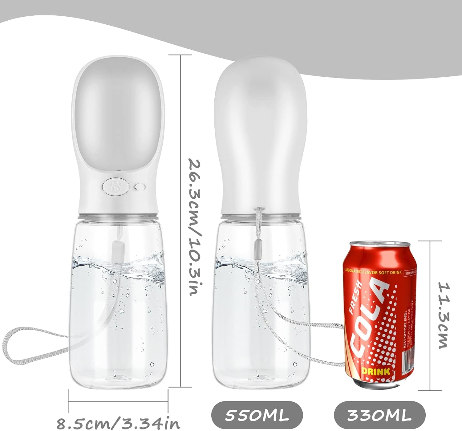 Dog Water Bottle Portable Travel - Pet Drinking Water Bottles Dogs Walking Hiking Traveling Large Puppy Drink Dispenser Water Bottle Outdoor 19 Oz