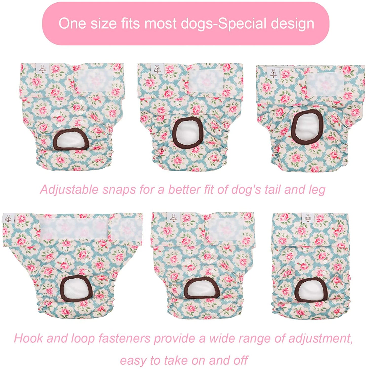 Dog Diapers Female Washable Small Medium Large 3 Pack Reusable Doggie Diapers Puppy Period Pants for Doggy Heat Cycle Peeing D14XS