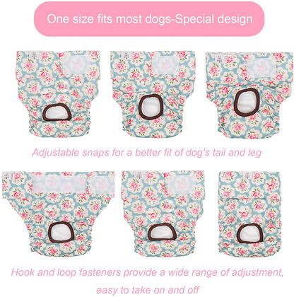 Dog Diapers Female Washable Small Medium Large 3 Pack Reusable Doggie Diapers Puppy Period Pants for Doggy Heat Cycle Peeing D14XS
