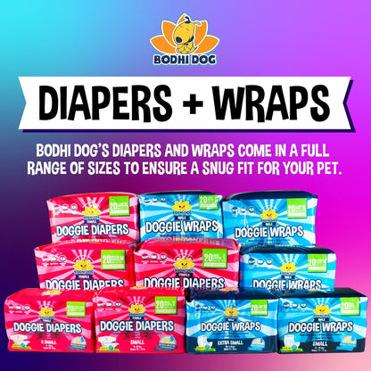 Disposable Male Dog Diapers - Super Absorbent, Leak-Proof Pee Wraps - Adjustable Fit, Comfortable Design, Advanced Moisture Control, and Wetness Indicator - Small (20 Count)