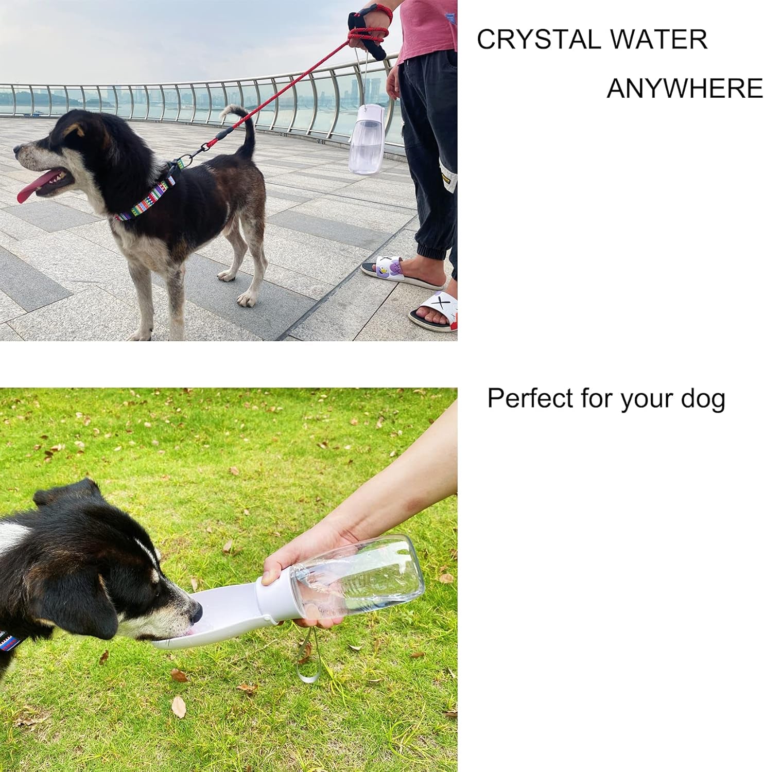 Dog Water Bottle, 10-19Oz Dishwasher Washable Dog Water Bowl Dispenser, Pet Water Bottle, Portable Leak Proof Bottles for Travel, Walking, Dog Travel Water Bottle