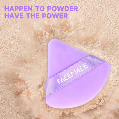 6 Pieces Soft Makeup Puff with a Container, Face Powder Puff with a Travel Case, Triangle Velour Makeup Sponge for Loose Powder Body Powder,Beauty Makeup Tools, Purple