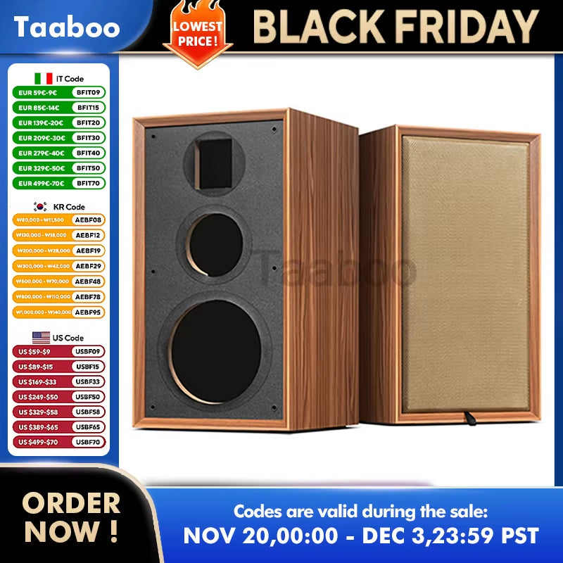 8 Inch Three-Way Labyrinth Speaker Empty Box Bookshelf Speaker Home Speaker DIY Hifi Audio Wooden Handmade Box Passive Speaker