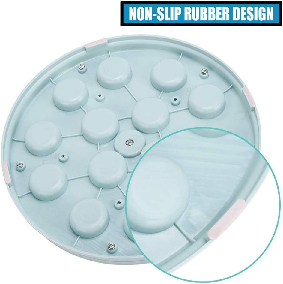 Dog Puzzle Toys and Flying Turntable Toy Sets, Interactive Training Treats Dog Toys, Slow Feeder Dog Toys to Aid Pets Digestion, Prevent Puppy Dogs Boredom and Anxiety (Blue, Round)