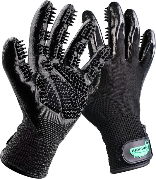 Pet Hair Remover Gloves, Pet Grooming Gloves for Dogs, Cats & Horses, Effective Deshedding, Bathing, and Massaging Other Animals (Pack of 1 Pair)