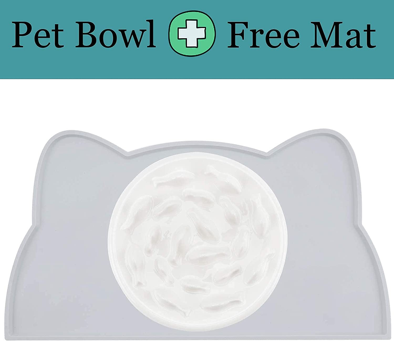Dog Slow Feeder Bowl with Non-Slip Mats, Slow Eating Dog Bowl, Preventing Choking Healthy Eating Diet Pet Dog Slow Feeding Bowls