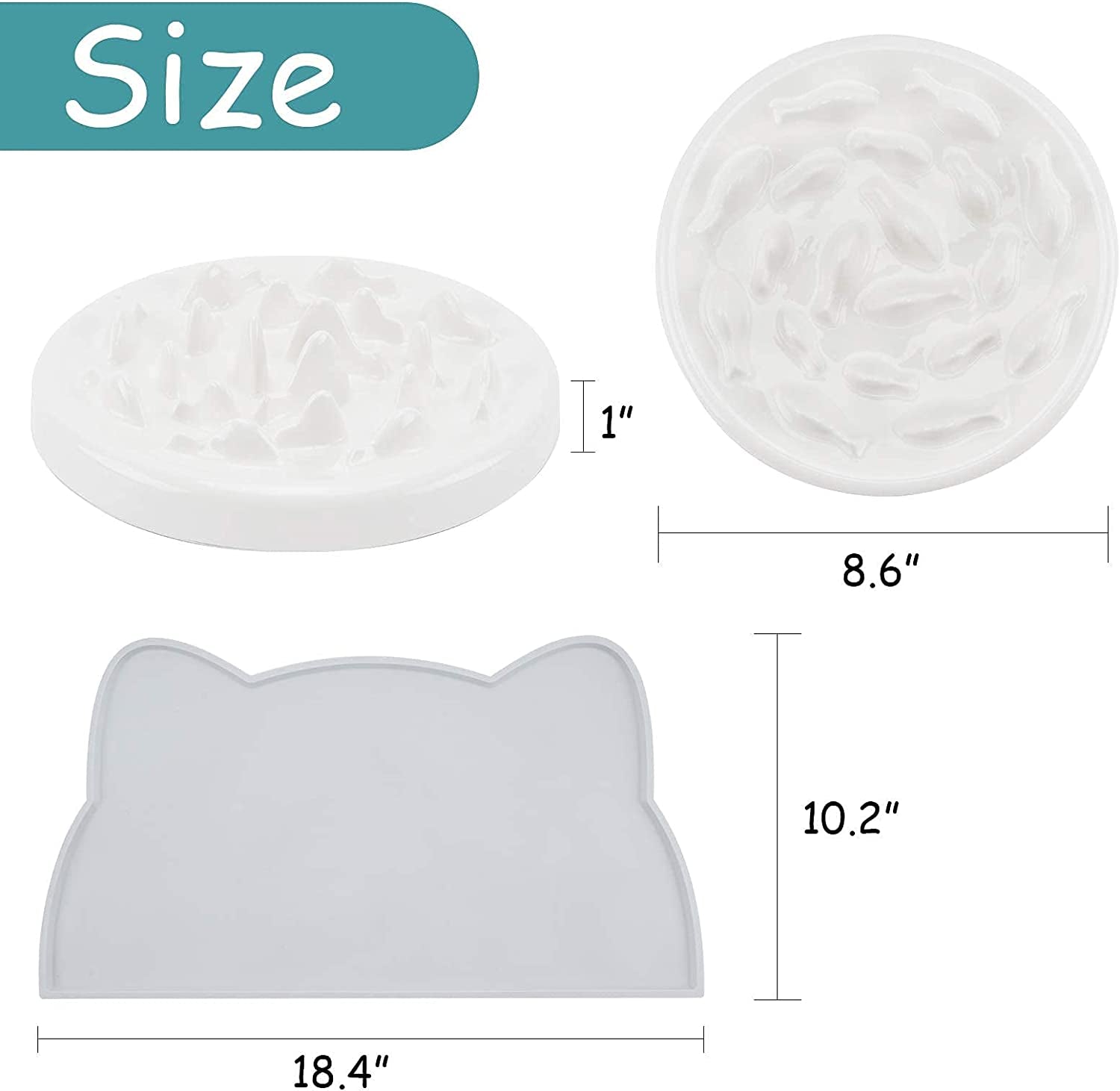 Dog Slow Feeder Bowl with Non-Slip Mats, Slow Eating Dog Bowl, Preventing Choking Healthy Eating Diet Pet Dog Slow Feeding Bowls