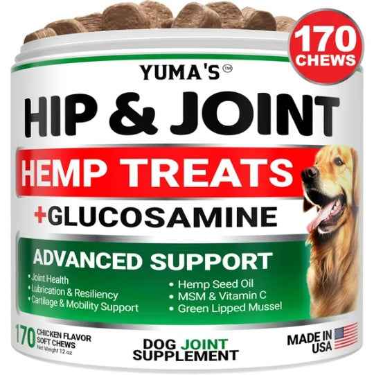 Hemp Hip And Joint Supplement For Dogs Glucosamine For Dogs Joint Pain Relief With MSM Advanced Dog Joint Supplement Health Glucosamine For Dogs Chews