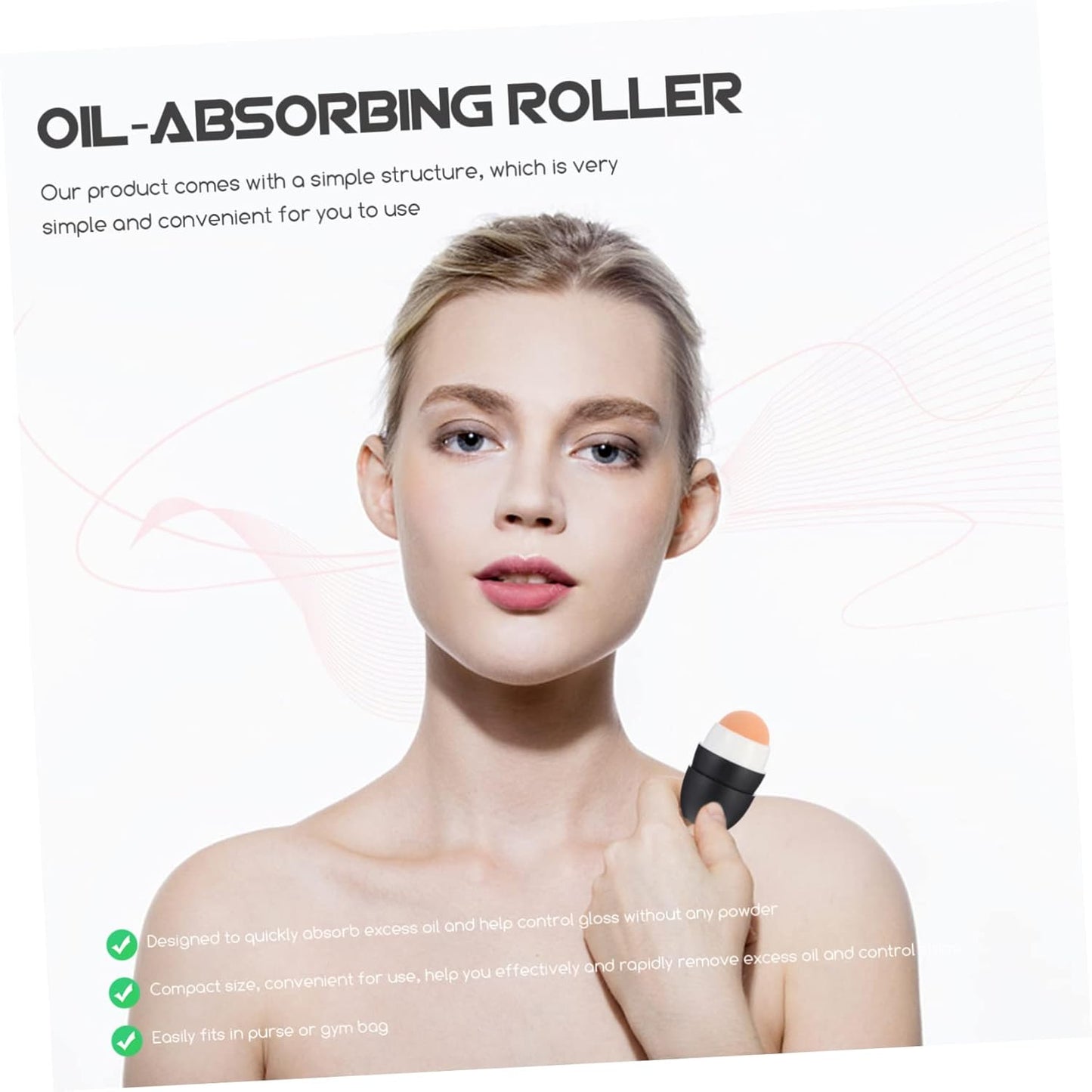 Facial Oil Control Tool Volcanic Stone Rolling Massager Guasha for Face Skin Roller for Oily Skin