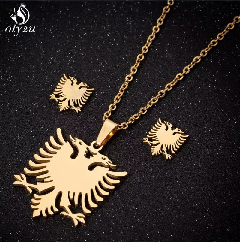 Bijoux Animal Stainless Steel Necklace Set Cartoon Cat Paw Rabbit Butterfly Dog Necklaces Pendants Statement Jewelry Wholesale