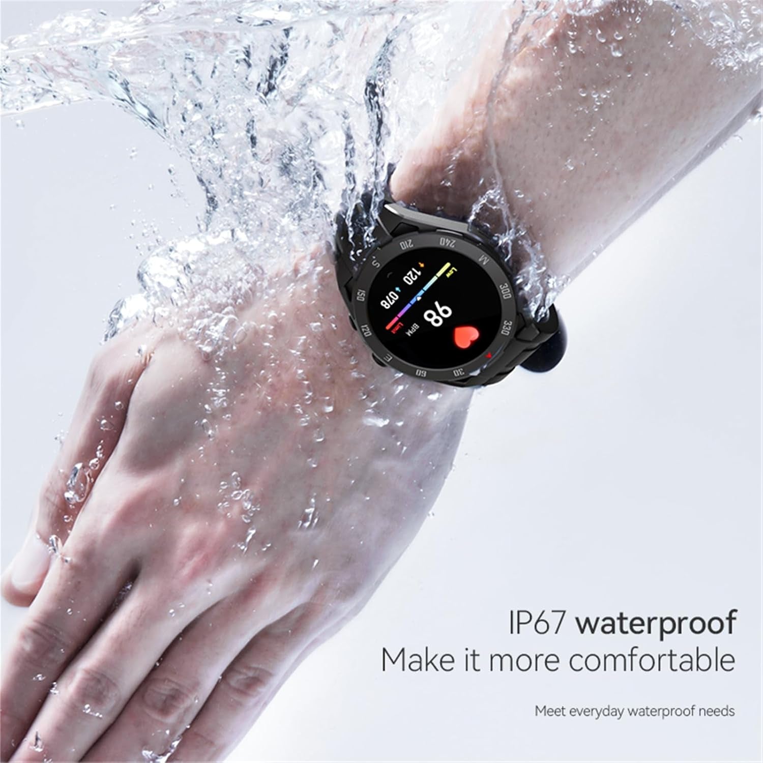 F33 Smart Watch with Earbuds 3 in 1 MP3 Bluetooth Headset 1.43 Inch Smartwatch Built-In Wireless Earbuds Speaker round Fitness Tracker Body Health Monitor 512MB Memory Local Music Player (Light Blue)