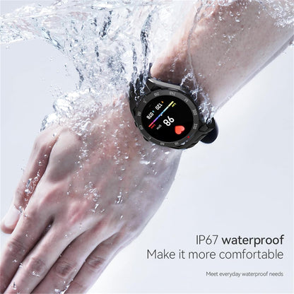 F33 Smart Watch with Earbuds 3 in 1 MP3 Bluetooth Headset 1.43 Inch Smartwatch Built-In Wireless Earbuds Speaker round Fitness Tracker Body Health Monitor 512MB Memory Local Music Player (Light Blue)