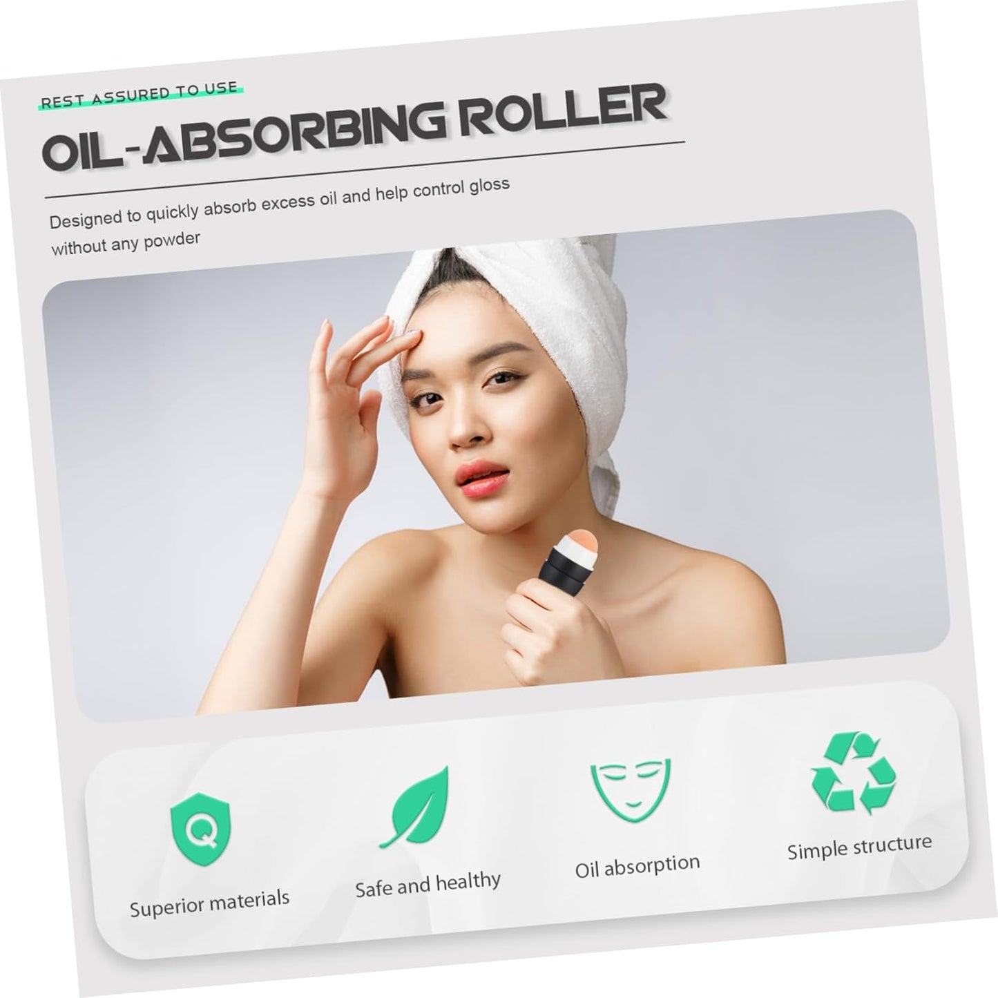 Facial Oil Control Tool Volcanic Stone Rolling Massager Guasha for Face Skin Roller for Oily Skin